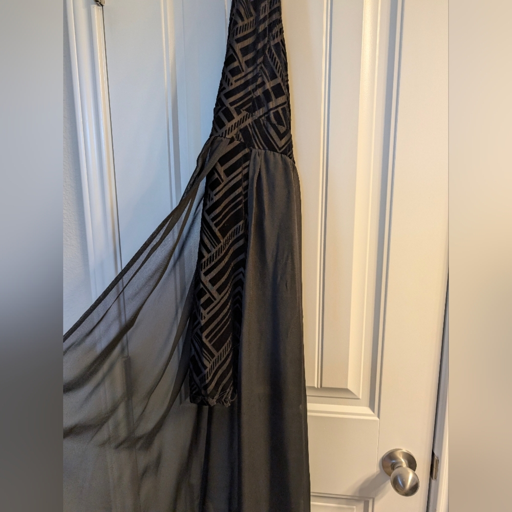 Halter Black Velvet Dress